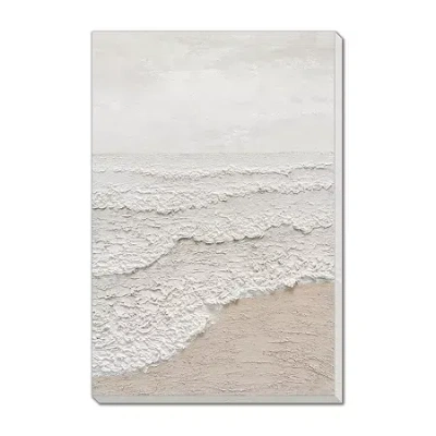 Streamline Art Textured Sands Textured Oil Painting Canvas Art In Brown