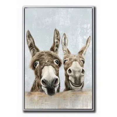 Streamline Art The Donkeys Framed Canvas Art In Brown