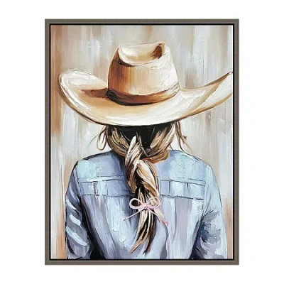 Streamline Art Western Reverie Hand Embellished Canvas Art In Blue