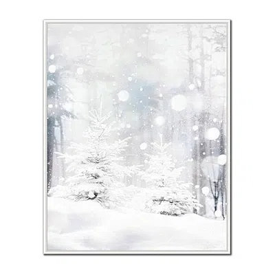 Streamline Art Whispers Of Winter Embellished Canvas Art In White