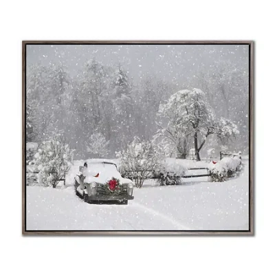 Streamline Art Winter Wonderland Hand Embellished Canvas Art In White