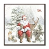 Streamline Art Woodland Santa I Hand Embellished Canvas Art In Red
