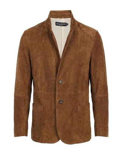 Street Leathers Man Blazer Camel Size S Leather In Multi