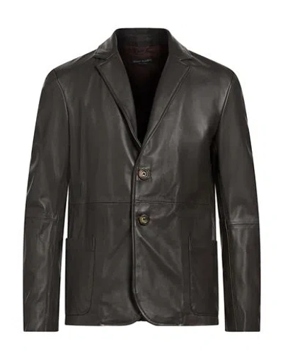Street Leathers Man Blazer Dark Brown Size S Leather