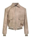 Street Leathers Man Jacket Beige Size Xxl Polyester, Polyurethane In Brown