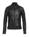 Street Leathers Man Jacket Black Size Xl Leather In Black
