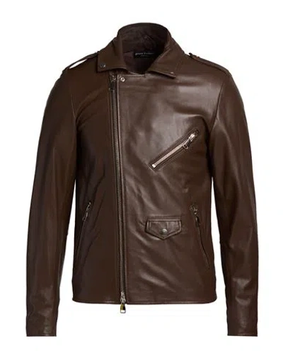 Street Leathers Man Jacket Brown Size S Leather