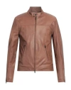 Street Leathers Man Jacket Camel Size M Leather In Beige