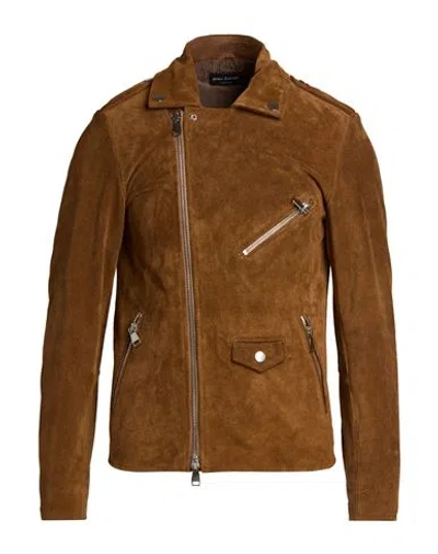 Street Leathers Man Jacket Camel Size S Leather In Neutral
