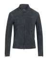 Street Leathers Man Jacket Charcoal Size Xl Leather In Grey