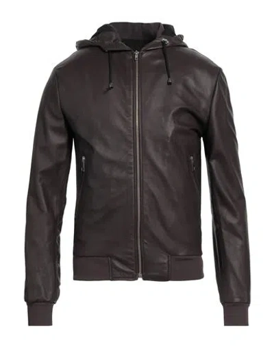 Street Leathers Man Jacket Chocolate Brown Size Xl Leather
