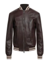 Street Leathers Man Jacket Chocolate Brown Size Xxl Leather In Burgundy