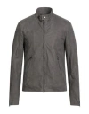 Street Leathers Man Jacket Grey Size Xxl Leather In Gray
