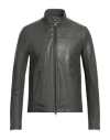 Street Leathers Man Jacket Military Green Size M Soft Leather
