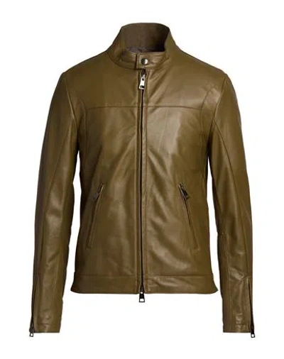 Street Leathers Man Jacket Military Green Size S Leather