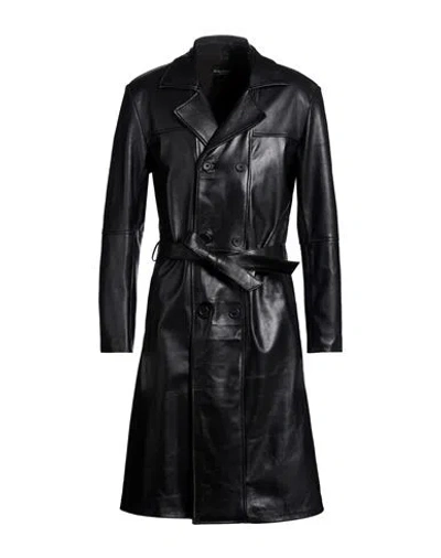 Street Leathers Man Overcoat & Trench Coat Black Size Xxl Leather