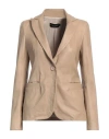 Street Leathers Woman Blazer Beige Size Xl Leather