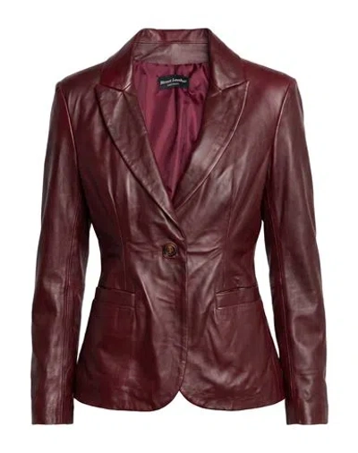 Street Leathers Woman Blazer Burgundy Size Xs Leather In Red