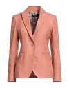 Street Leathers Woman Blazer Salmon Pink Size L Leather