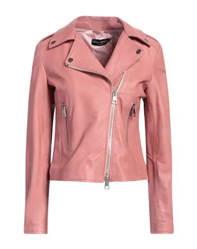 Street Leathers Woman Jacket Antique Rose Size Xl Leather In Pink