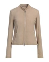 Street Leathers Woman Jacket Beige Size L Leather