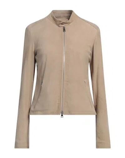 Street Leathers Woman Jacket Beige Size L Leather