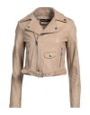 Street Leathers Woman Jacket Beige Size Xl Leather