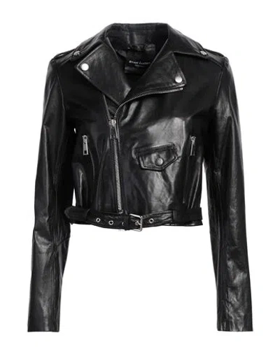 Street Leathers Woman Jacket Black Size L Leather In Black