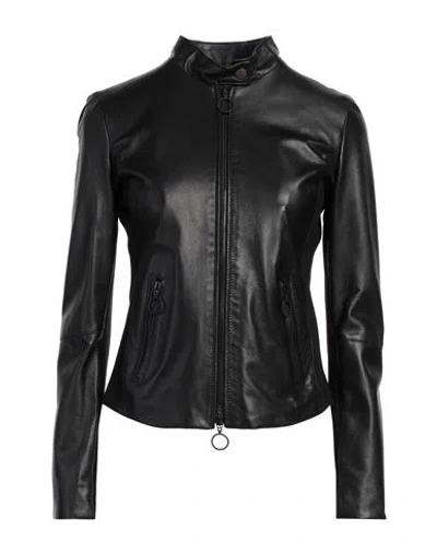 Street Leathers Woman Jacket Black Size L Leather, Viscose, Nylon