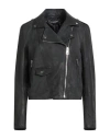 Street Leathers Woman Jacket Black Size M Leather In Blue