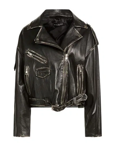 Street Leathers Woman Jacket Black Size Xl Leather In Multi
