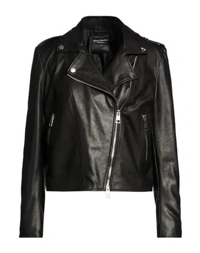 Street Leathers Woman Jacket Black Size Xl Viscose, Polyurethane