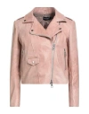 Street Leathers Woman Jacket Blush Size M Leather In Pink
