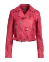 Street Leathers Woman Jacket Brick Size L Leather In Red