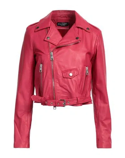 Street Leathers Woman Jacket Brick Size L Leather In Red