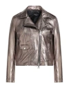 Street Leathers Woman Jacket Bronze Size Xl Leather In Yellow