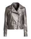 Street Leathers Woman Jacket Bronze Size Xl Polyurethane, Viscose In Yellow