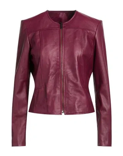 Street Leathers Woman Jacket Burgundy Size L Leather
