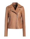 Street Leathers Woman Jacket Camel Size M Leather In Beige