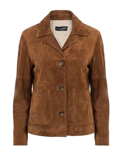 Street Leathers Woman Jacket Camel Size Xs Leather In Beige