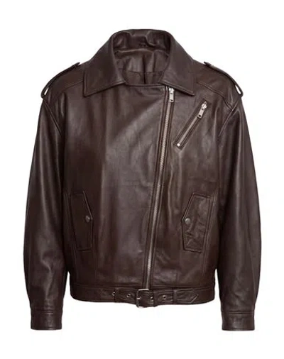 Street Leathers Woman Jacket Chocolate Brown Size Xs Leather
