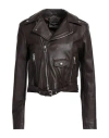 Street Leathers Woman Jacket Dark Brown Size Xs Leather