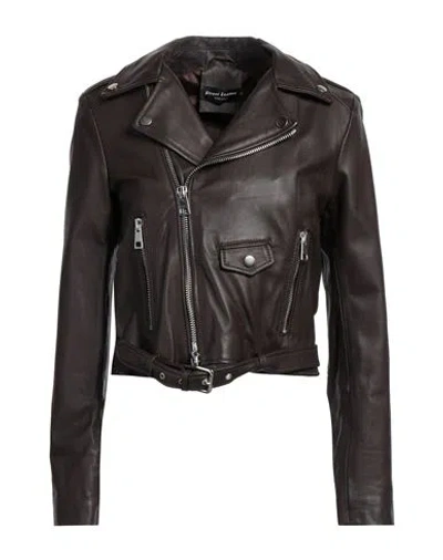 Street Leathers Woman Jacket Dark Brown Size Xs Leather