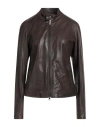 Street Leathers Woman Jacket Dark Brown Size M Leather