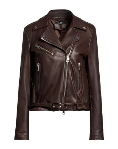 Street Leathers Woman Jacket Dark Brown Size M Leather