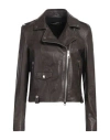 Street Leathers Woman Jacket Dark Brown Size S Leather