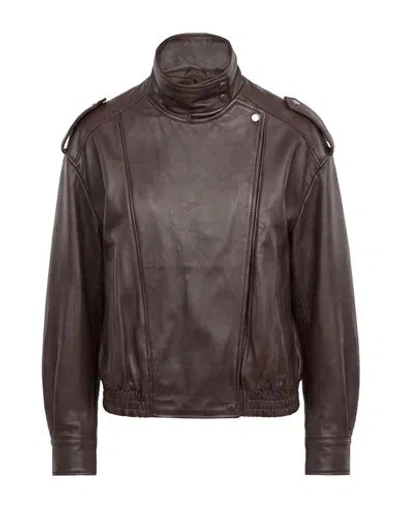 Street Leathers Woman Jacket Dark Brown Size Xs Leather