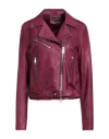 Street Leathers Woman Jacket Garnet Size M Leather In Purple