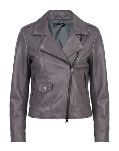 Street Leathers Woman Jacket Grey Size S Leather