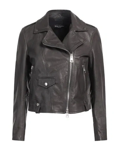 Street Leathers Woman Jacket Lead Size M Leather In Grey